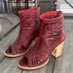 Freebird Burgundy Heeled Boots - Raeanne
